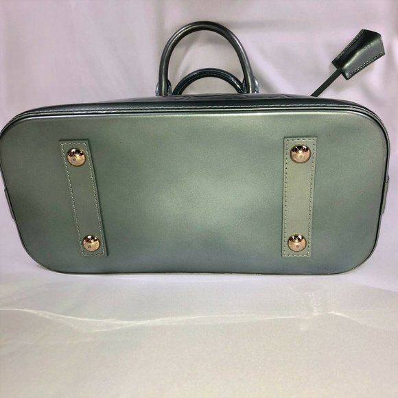 Louis Vuitton Vernis Alma MM Gris Silver Grey Handbag Rare Color Limited Edition - Picture 5 of 12